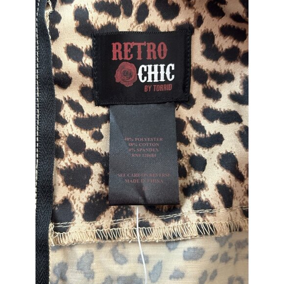 Torrid Retro Chic Leopard Print Slim Pencil Mermaid Skirt Retro NWT Sz 14 Zip - Picture 2 of 7